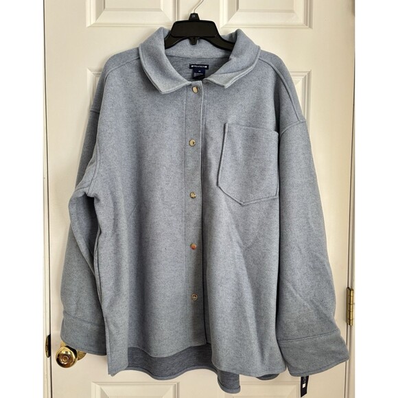 ARCHITEC WOMEN'S SHIRT-JACKET BLUE BUTTON DOWN LONG SLEEVE SIZE 2X COLLARED 165 - Picture 1 of 9